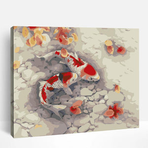 Koi Fishes Pond | Paint By Numbers