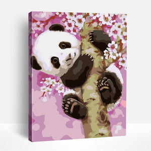 Panda Bear and Flowers | Paint By Numbers