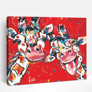 Funny Giraffe Duo | Paint By Numbers