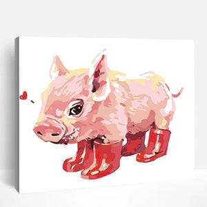 Piglet in Red Boots | Paint By Numbers