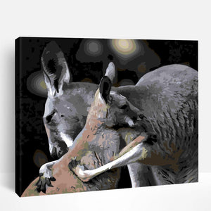 Kangaroo and Joey Hug | Paint By Numbers