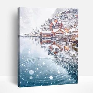 Snowy Town and Reflections | Paint By Numbers