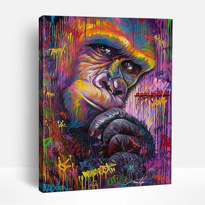 Chimp Splatter Art | Paint By Numbers