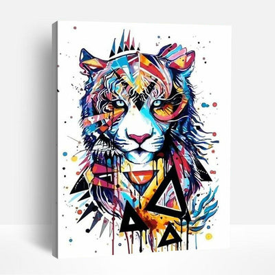 Tiger and Symbols | Paint By Numbers