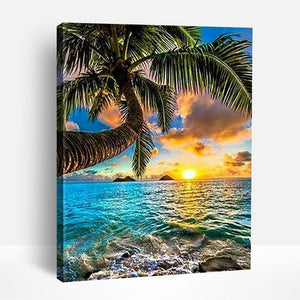 Tropical Island Sunset | Paint By Numbers