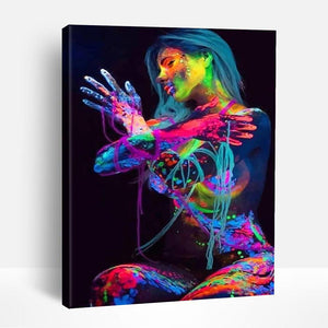 Colorful Neon Girl | Paint By Numbers